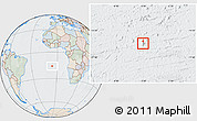 Political Location Map of Saint Helena, lighten, semi-desaturated