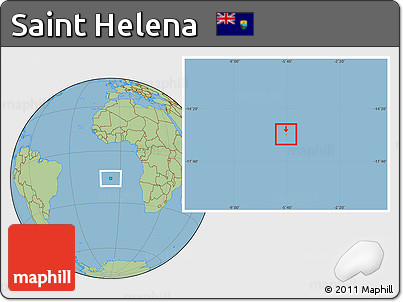 Political Location Map of Saint Helena, savanna style outside
