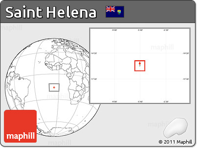 Savanna Style Location Map of Saint Helena, blank outside