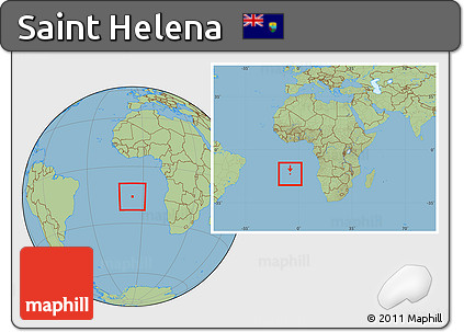Savanna Style Location Map of Saint Helena, within the entire continent