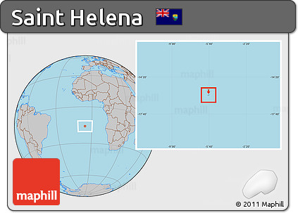 Savanna Style Location Map of Saint Helena, gray outside