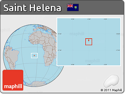 Savanna Style Location Map of Saint Helena, gray outside