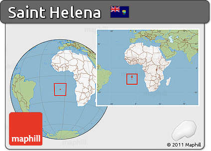 Savanna Style Location Map of Saint Helena, highlighted continent, within the entire continent