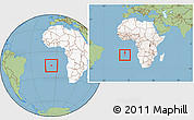 Savanna Style Location Map of Saint Helena, highlighted continent, within the entire continent