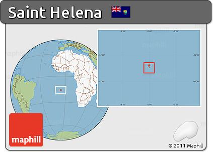 Savanna Style Location Map of Saint Helena, highlighted continent