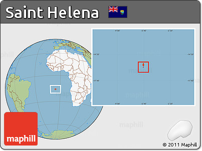 Savanna Style Location Map of Saint Helena, highlighted continent