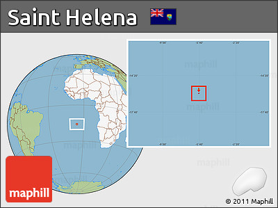 Savanna Style Location Map of Saint Helena, highlighted continent