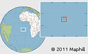 Savanna Style Location Map of Saint Helena, highlighted continent