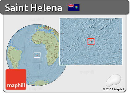 Savanna Style Location Map of Saint Helena, hill shading outside