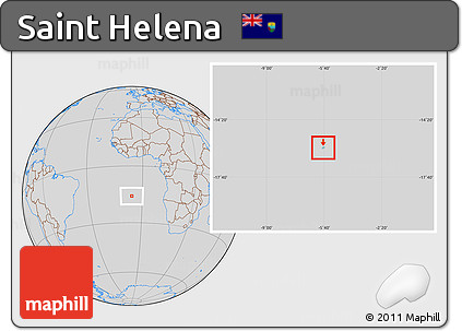 Savanna Style Location Map of Saint Helena, lighten, desaturated