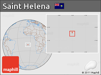 Savanna Style Location Map of Saint Helena, lighten, desaturated