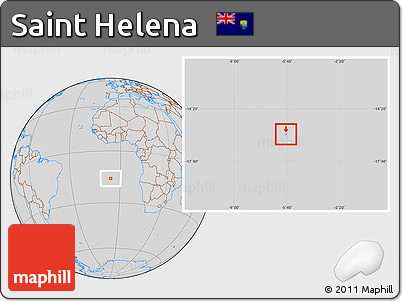 Savanna Style Location Map of Saint Helena, lighten, desaturated