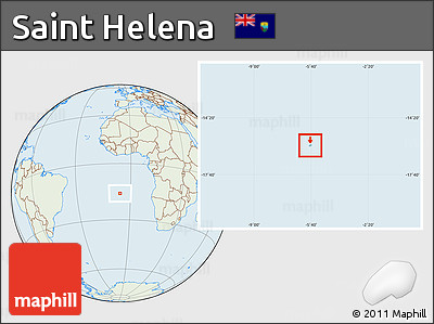 Savanna Style Location Map of Saint Helena, lighten