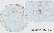 Savanna Style Location Map of Saint Helena, lighten, hill shading