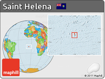 Savanna Style Location Map of Saint Helena, political outside