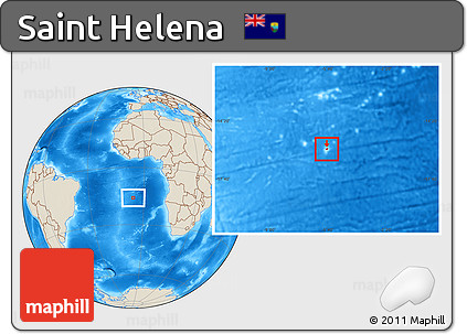 Shaded Relief Location Map of Saint Helena