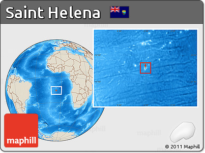 Shaded Relief Location Map of Saint Helena