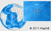 Shaded Relief Location Map of Saint Helena, lighten, desaturated, land only