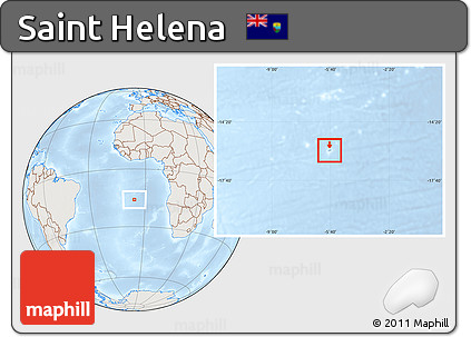 Shaded Relief Location Map of Saint Helena, lighten