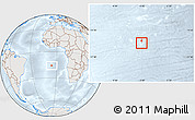 Shaded Relief Location Map of Saint Helena, lighten, semi-desaturated
