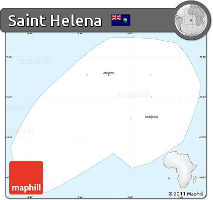 Classic Style Simple Map of Saint Helena