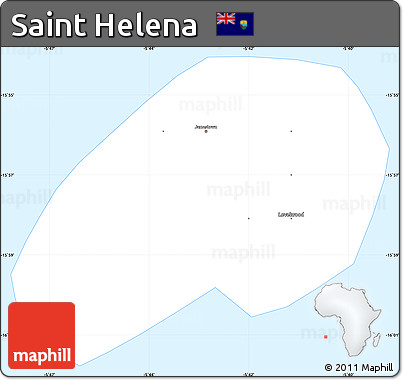 Classic Style Simple Map of Saint Helena