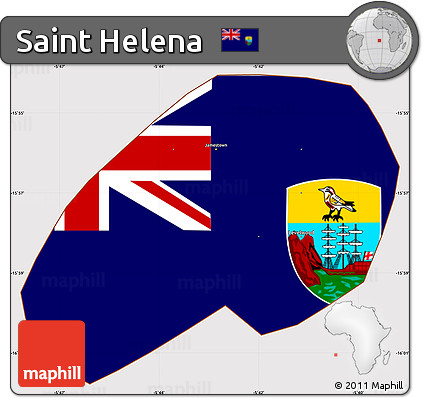 Flag Simple Map of Saint Helena, flag centered