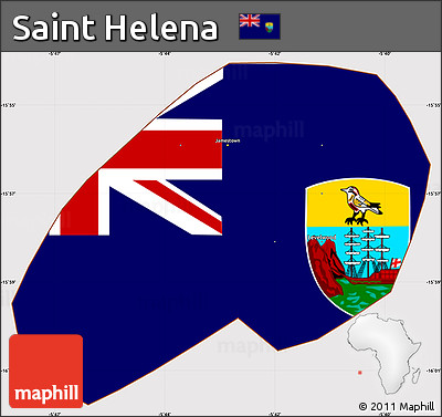 Flag Simple Map of Saint Helena, flag centered