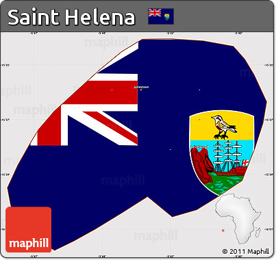 Flag Simple Map of Saint Helena, flag centered