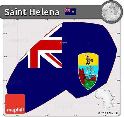 Flag Simple Map of Saint Helena