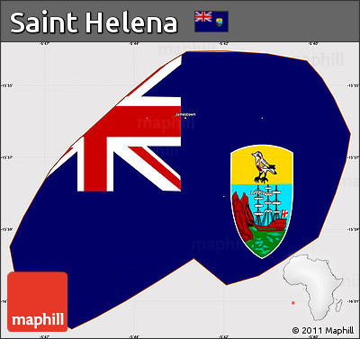 Flag Simple Map of Saint Helena