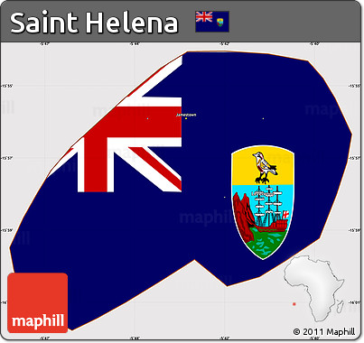 Flag Simple Map of Saint Helena