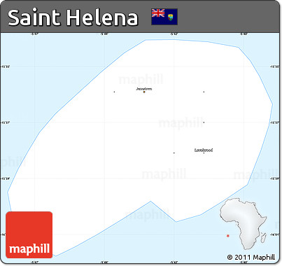Gray Simple Map of Saint Helena, single color outside