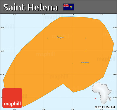 Political Simple Map of Saint Helena, political shades outside