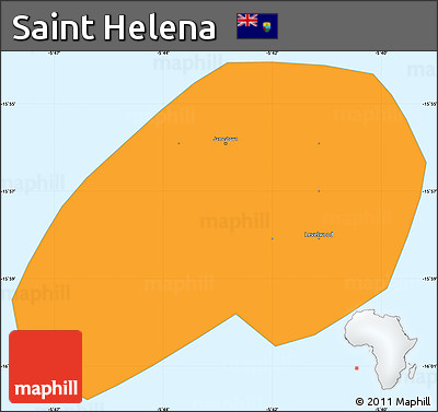 Political Simple Map of Saint Helena, single color outside, borders and labels