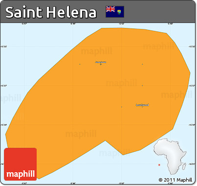 Political Simple Map of Saint Helena, single color outside, borders and labels