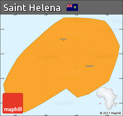 Political Simple Map of Saint Helena, single color outside