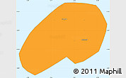 Political Simple Map of Saint Helena, single color outside