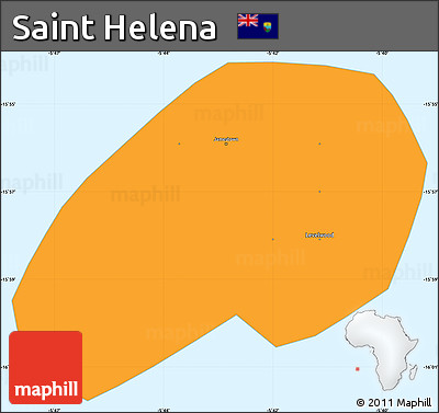 Political Shades Simple Map of Saint Helena