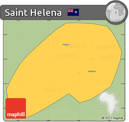 Savanna Style Simple Map of Saint Helena, cropped outside