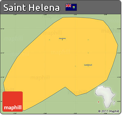 Savanna Style Simple Map of Saint Helena, cropped outside