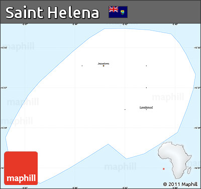 Silver Style Simple Map of Saint Helena