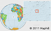 Political Location Map of St. Helena Island, highlighted country