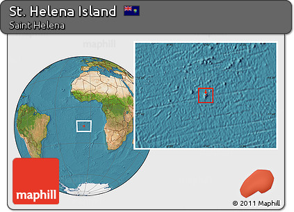 Satellite Location Map of St. Helena Island