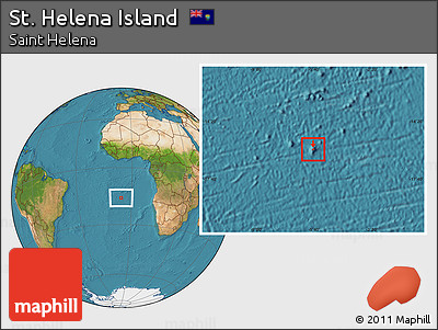 Satellite Location Map of St. Helena Island