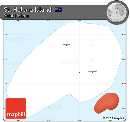 Classic Style Simple Map of St. Helena Island, single color outside