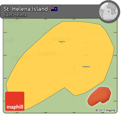 Savanna Style Simple Map of St. Helena Island, cropped outside
