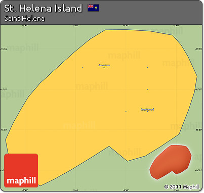 Savanna Style Simple Map of St. Helena Island, cropped outside