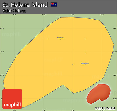 Savanna Style Simple Map of St. Helena Island, cropped outside