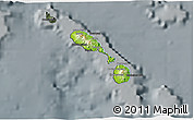 Physical 3D Map of Saint Kitts and Nevis, darken, semi-desaturated